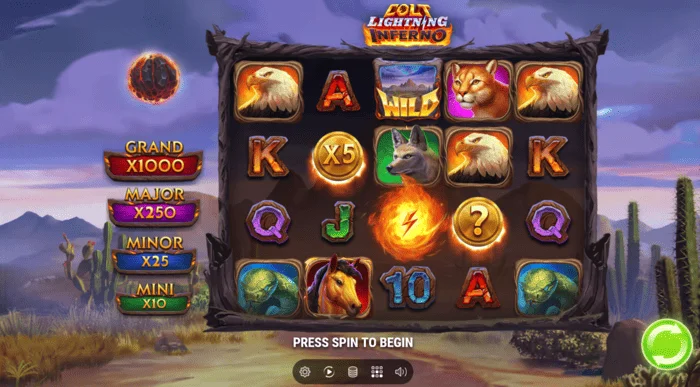 หน้าจอเกม Colt Lightning Inferno